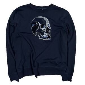 Antony Morato Dark‎ Navy Blue Embroidered Skull Graphic Size Size Large Skeleton